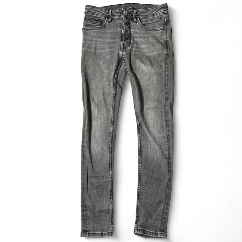 Denim Co Washed Grey Skinny Jeans Stretch Lycra W25 Y2K Mid Rise‎